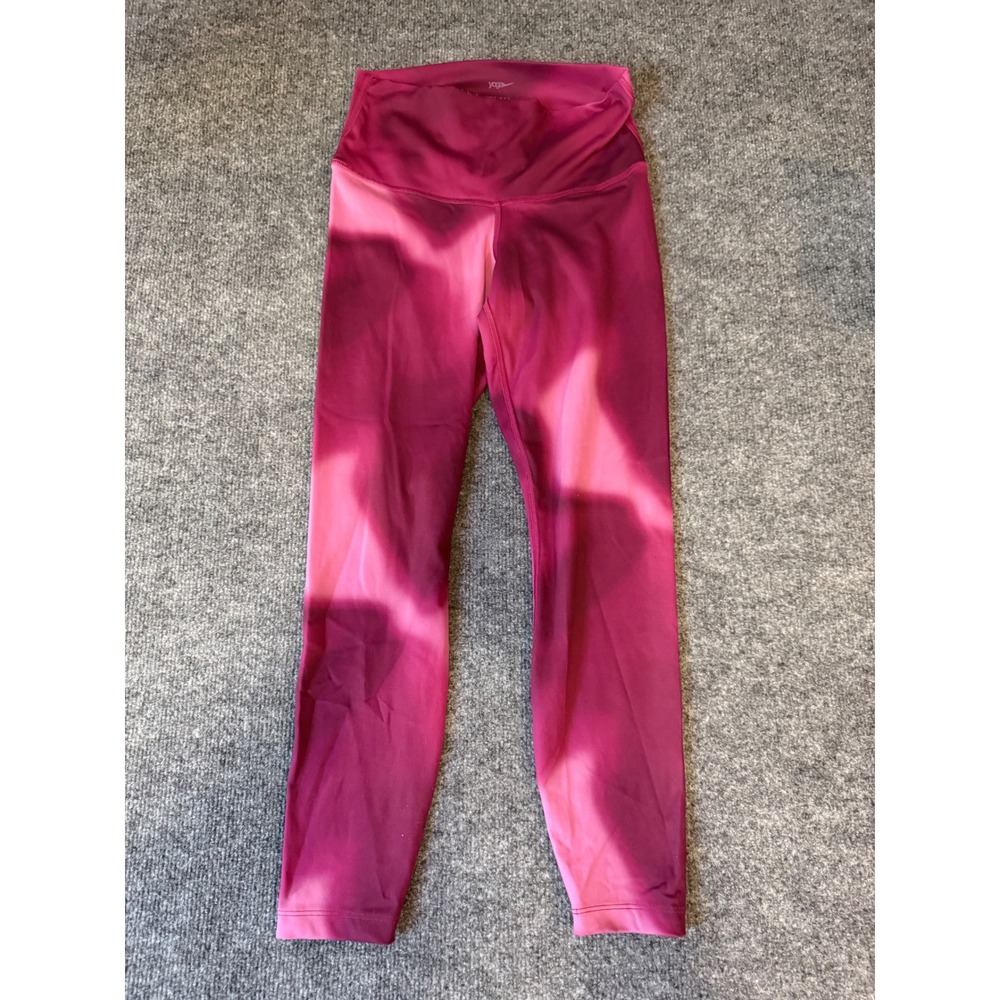 Nike Yoga Dri-FIT High Waisted Leggings Pink Burgundy Tie Dye Womens Medium